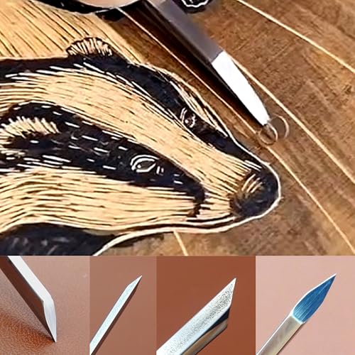 2pcs D1-2mm/D2 Printmaking Woodcut Copperplate Etching Carving Digging Away Push Out Line Stippling Tint Angle Gravers Scorpers Burins Knife Tools Set