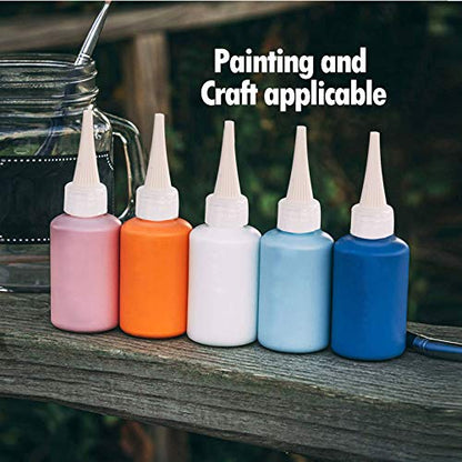 Falling in Art 1oz Needle Tip Squeeze Bottle, Precision Tip Applicator Bottle with a Funnel for Small Gluing Projects, Acrylic Painting, 6 Pack