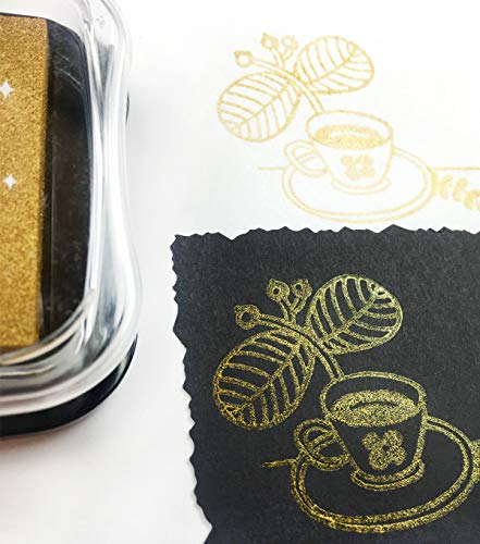 Tsukineko Delicata Ink pad, Golden Glitz - color: Golden Glitz, size: 4 x 4 cm