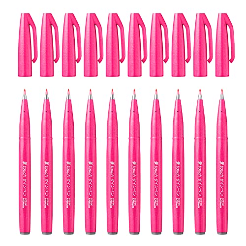 Pentel Brush Sign Pen - Pink (Pack of 10) - color: Pink