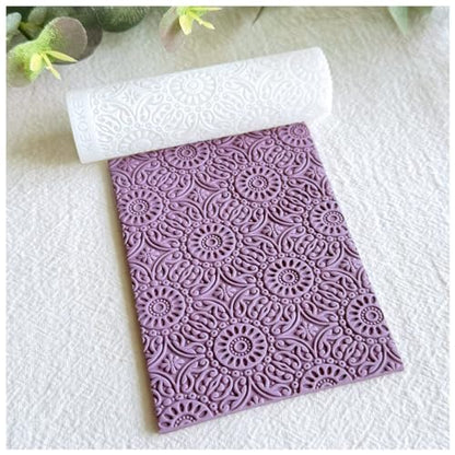 KEOKER Polymer Clay Texture Roller Making Earrings, Like Polymer Clay Texture Sheets, Great Work with Polymer Clay Cutters - color: Floral B