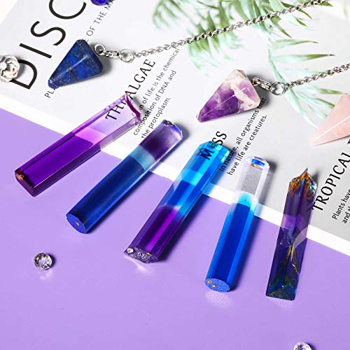 Patelai 10 Styles Pendulum Resin Molds Silicone Pendant Molds Epoxy Quartz Crystal Gemstone Multi-Facet Jewelry Molds for DIY Crafts Jewelry Decorations Making