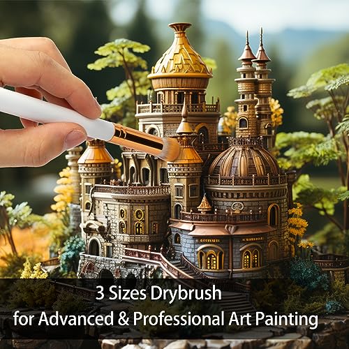 UNIMEIX Dry Brush Miniature Painting Miniature Paint Brushes Hobby Detail Blending Brushes for Effortless Scale Model Painting Watercolor Brushes(12 Pack) - color: White