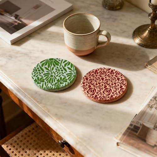 4 Pcs Intricate Mandala Patterns Polymer Clay Texture Sheet Circular and Arched Rubber Clay Texture Mat for Polymer Clay Making Earrings Jewelry DIY Crafts 4 × 2.5 Inch