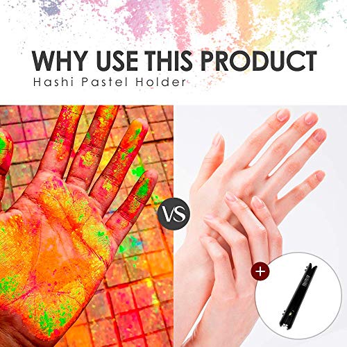 HA SHI Adjustable Pastel Holder Set (2pcs), Universal Art Stick Extender for Soft Pastels, Charcoal & Erasers, Professional Grip Tool for Adult Artists, Prevents Breakage & Stains - color: Pastel Holder (2 Pieces)