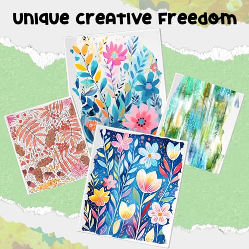 Threlaco 4 Pack Monoprinting Print Plates – 8” x 10” + 5” x 7” Gel Printing Plate - Reusable Printing Printmaking Supplies for Card Making, Scrapbooking, Crafts