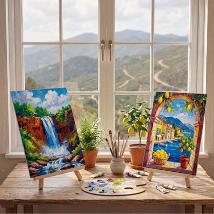 Sherr 12 Pcs Pre Drawn Canvas Pre Printed Canvas for Adults Sip and Paint Party Canvases Painting Kit for Summer Easter Mother's Day Party Favor(Natural Scenery,8 x 10 Inch) - size: 8 x 10 Inch, style: Natural Scenery,