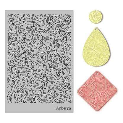 Polymer Clay Leaves Texture Sheets for Earring Jewelry Making, Clay Leaf Texture Mats for Clay Projects Polymer Clay Leaves Stamps Earrings Tools