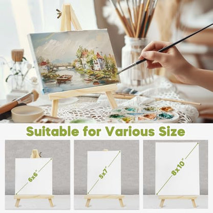 Conda 26 Pack 9 Inch Mini Wooden Display Easels, A-Shaped Mini Easel Stand for Small Painting, Painting Party Easel for DIY Crafts, Photos, Gift, Decoration - style: 26 Pcs