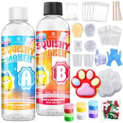 Liquid Silicone for Taba Squishy Kit, 18oz 1:1 AB Ratio Super Soft for Squishy Maker, Squishy Making Rubber for Cat Paw & Hamster Molding with Flocking Powder, Pom Poms Decompression Craft Adult Hobby - size: 18oz