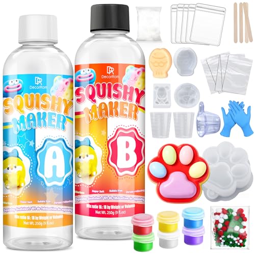 Liquid Silicone for Taba Squishy Kit, 18oz 1:1 AB Ratio Super Soft for Squishy Maker, Squishy Making Rubber for Cat Paw & Hamster Molding with Flocking Powder, Pom Poms Decompression Craft Adult Hobby - size: 18oz