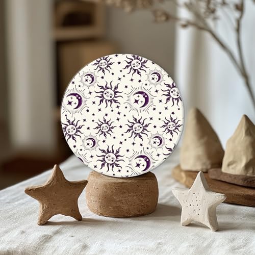 CHGCRAFT Sun Moon Stars Polymer Clay Texture Sheets Silicone Texture Stamp Clay Texture Mat Modeling Pattern Pad Texture Sheets for Jewelry and Clay Earrings Tools, 5.5x5.5 inch - style: Sun Moon