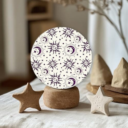 CHGCRAFT Sun Moon Stars Polymer Clay Texture Sheets Silicone Texture Stamp Clay Texture Mat Modeling Pattern Pad Texture Sheets for Jewelry and Clay Earrings Tools, 5.5x5.5 inch - style: Sun Moon