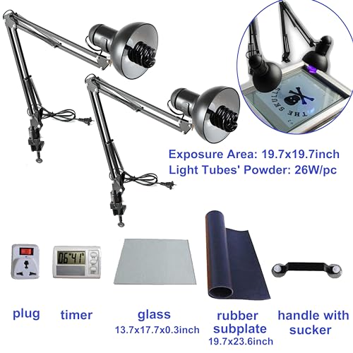 TECHTONGDA 6 Color 6 Station Screen Printing Press Kit with Flash Dryer UV Exposure Unit Washout Tank Squeegee Mesh Frame Accessories