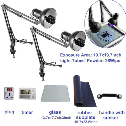 TECHTONGDA 6 Color 6 Station Screen Printing Press Kit with Flash Dryer UV Exposure Unit Washout Tank Squeegee Mesh Frame Accessories