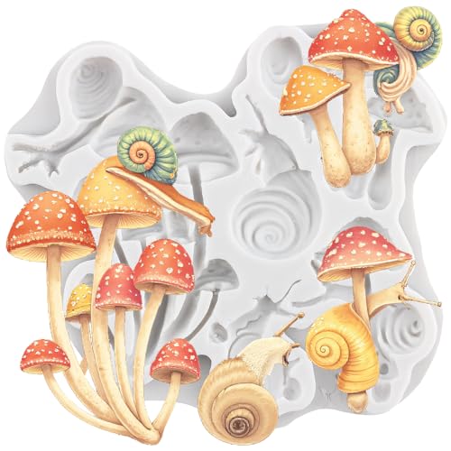 Mushroom Polymer Clay Casting Mold Mushroom Snail Silicone Molds for DIY Crafts Epoxy Resin Casting Air Dry Polymer Clay Plaster Jewelry Making - color: Style B
