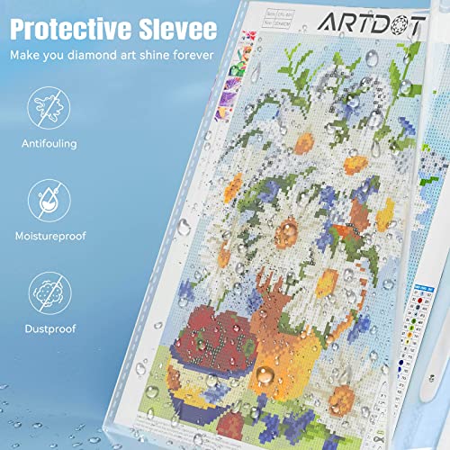 ARTDOT A2 Storage Book for Diamond Art Kits, Diamond Art Portfolio Folder with 30 Pocket Slevees Protectors (39.7 x 56cm) - size: A2:22x16.4 inches