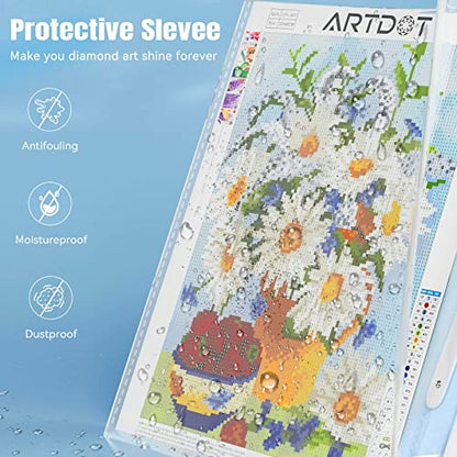 ARTDOT A2 Storage Book for Diamond Art Kits, Diamond Art Portfolio Folder with 30 Pocket Slevees Protectors (39.7 x 56cm) - size: A2:22x16.4 inches