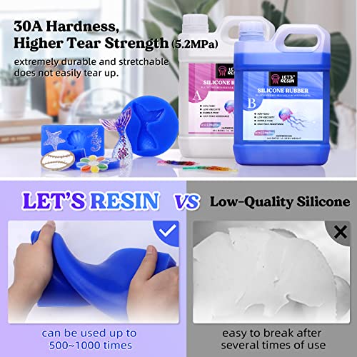 LET'S RESIN Bundle Set of 30A Silicone Molds Making Kit 20.8oz and 30A Silicone Molds Making Kit 10Lbs