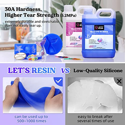 LET'S RESIN Bundle Set of 30A Silicone Molds Making Kit 20.8oz and 30A Silicone Molds Making Kit 10Lbs