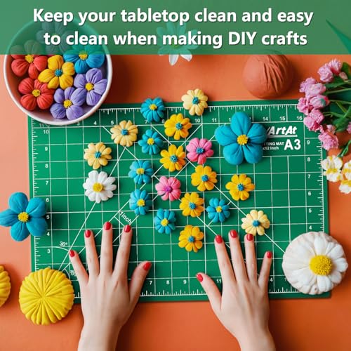 ArtAt Self Healing Cutting Mat: 【5 Pack Cutting Mat 12″x 18″】 Green Double Sided Non-Slip 5 Layers PVC Durable Craft Sewing A3 Mat for Rotary Cutter - color: Green, size: 18"L x 12"W（5pcs）