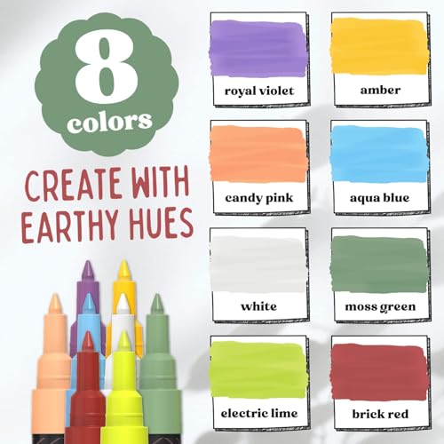 Chalkola Liquid Chalk Markers (8 Pack, 1mm Extra Fine Tip) for Chalkboard Signs, Blackboard, Window, Calendar, Bistro, Glass, Car | Washable Pastel Liquid Chalk Pens - Erasable Ink Chalkboard Markers - size: Extra Fine Tip - 1mm