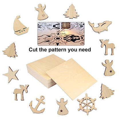 18 PCS 12 Inch Square Basswood Board, Thickness 1/4 Inch (6 mm), Basswood Sheets, Plywood Sheets for Laser, CNC Cutting, Wood Burning, Drawing Painting, Wood Engraving by GNIEMCKIN - size: 18 PCS 12 Inch Thickness 1/4 Inch
