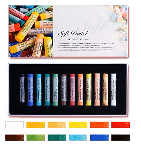 YYMIYU Soft Color Chalk Pastels for Professional Artist 12 Colour - color: Soft 12 Color