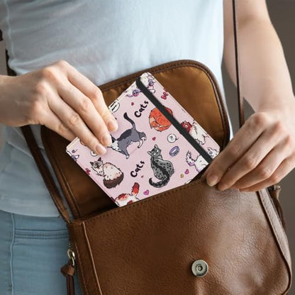 Square 4.8x4.8 inches 80gsm 96sheets/192 Pages Notebooks Blank Sketchbooks Travel Journal Pocket Hardcover Paint Writing Diary Memo Planner Cloth Cover. Pink Cat - color: Cloth Cover-4.8x4.8in-Pink Cat
