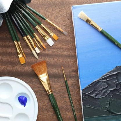Pro Art Brush White Bristle Flat #8 Pkg, Paint Brushes, Acrylic Paint Brush Set, Brushes Acrylic Painting, Small Brushes, Paintbrush, Brushes