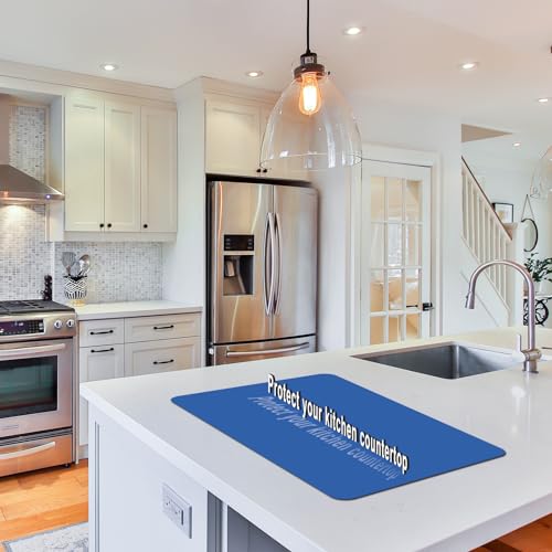 Silicone Placemats, Food-Grade Non-Slip Waterproof, Dining, Stain Resistant, Countertop Protector, Kitchen Counter Mat, Heat Resistant, Baking mat Dishwasher Safe (Blue, 1) - color: Classic Blue, size: 23.6 x 15.7 in - 1pc (0.05 in)