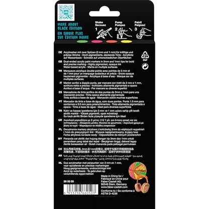Faber-Castell Shake & Paint Markers: Neon - 4 Count Dual Tip Acrylic Paint Pens - Art Markers for Fabric Painting, Drawing & Art Supplies, Graffiti Markers - style: Neon