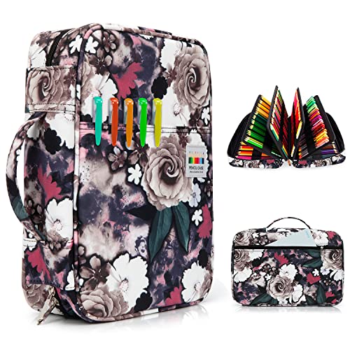 YOUSHARES Pencil Holder 300 Slots - 300 Slots large Pen Case Organizer with Multilayer Holder for Prismacolor Colored Pencils & Gel Pen (Grey Rose) - color: Grey Rose