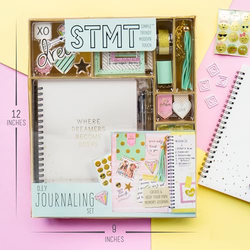 STMT D.I.Y.Journal Set, Stationary Kit with Notebook for Writing and Drawing, DIY for Girls Ages 8+, Dreamers Become Doers - style: Dreamer Journaling Set