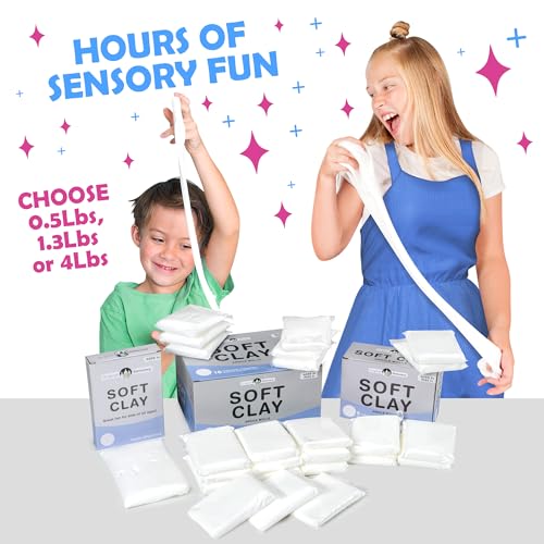 Original Stationery Soft Clay Modeling Compound - 4 lb (1.8 kg), White - Air Dry Cloud Dough & Butter Slime Clay for DIY Slime Kit, Arts & Crafts, Ages 7+ Kids Crafts - size: X-Large - 1800g