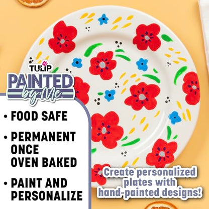 Tulip Painted by Me Ceramic Painting Kit - Plates - color: White