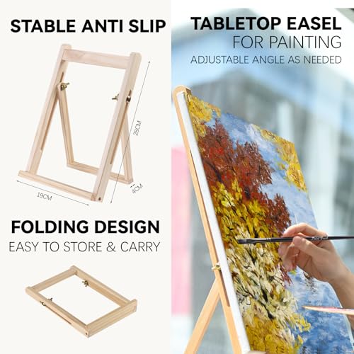 koseibal Acrylic Paint Set for Adults & Kids - 37PCS Art Painting Supplies Kit with 18 Colors Acrylic Paint, 8 Paint Brushes,6 Canvas Panels, Wooden Easel,Palette, Painting Pad - color: 18color+37pcs