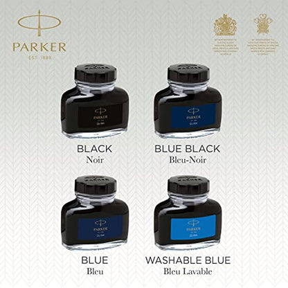 Parker Fountain Pen Ink Bottle | Washable Blue QUINK Ink | 57 ml Fountain Pen Refill