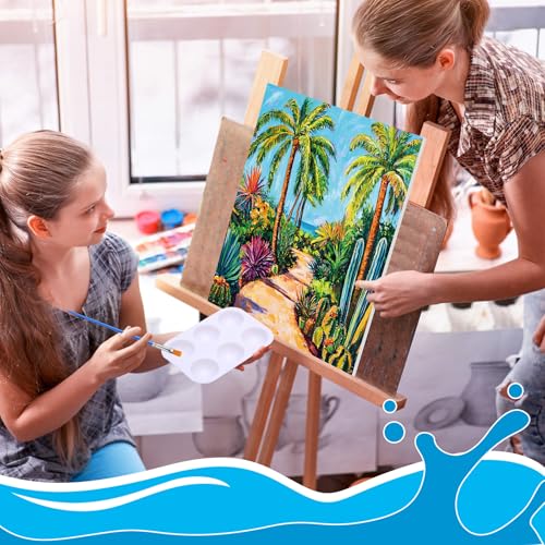 Zhanmai 72 Pcs 12 Sets Sip and Paint Kit Pre Drawn Canvas for Painting 8" x 10" Paint Party Canvas Painting Pre Printed Canvases for Party Favor DIY Virtual Adult's Date Night(Summer Color) - style: Hawaii Landscape