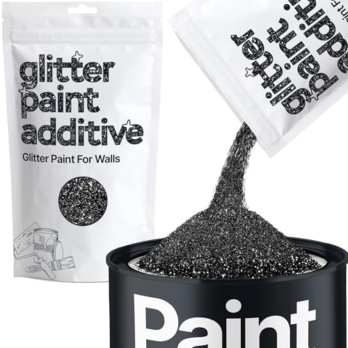 Hemway Black Glitter Paint Additive for Walls 100g / 3.5oz | Glitter Additive Sparkle for Interior & Exterior Wall Paint, Furniture, Varnish - color: Black