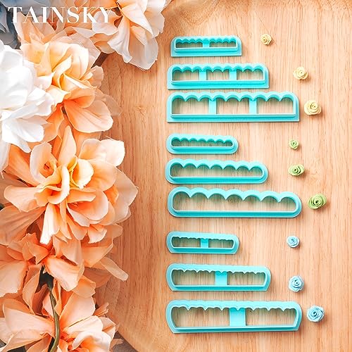 TAINSKY 3D Rolling Floral Polymer Clay Cutter, 9 Pcs DIY Flower Creator for Polymer Clay Jewelry