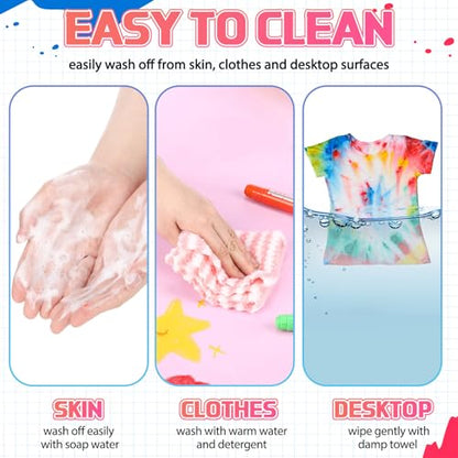 Gilprop 30 Sets Tempera Paint Sticks for Kids and Student 180 Pcs 6 Colors Washable Quick Drying Art Solid Tempera Paint Stick Bulk Crafts Supplies for Children Toddler Classroom School Favors