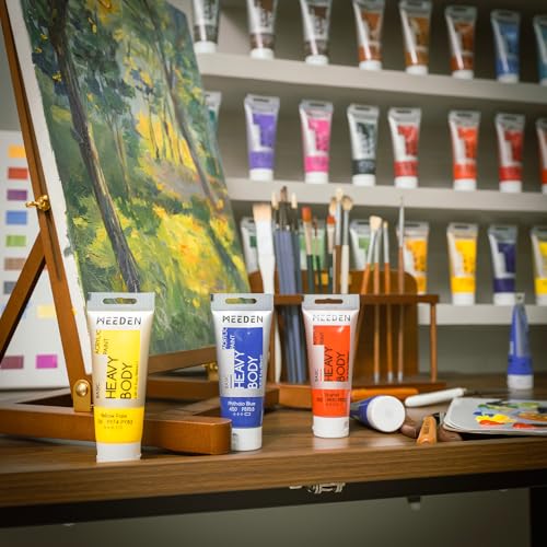 MEEDEN Titanium White Acrylic Paint: Pack of 2 Heavy Body Acrylic Paints (100ml/3.38oz x 2 Tubes) - color: Titanium White, size: 2 Tubes