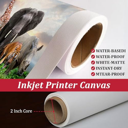 Premium Polyster Canvas Roll, Canvas Paper for Printing, Quick Dry, Wide Format Inkjet Printer Compatible, Paper Roll, Perfect for Fine Art, Photography, Giclée Printing, Archival Quality Prints - size: 24"x60' 420GSM Cotton
