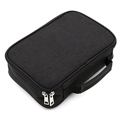 BTSKY® High Capacity Zipper Case- Multi-Functional for Stationery and Pencil, 72 Slots Colored Portable Bags With 2 Removable Sleeves(Black) - color: Black