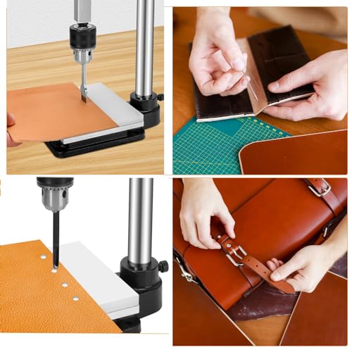 Leather Press Hole Puncher Upgraded Hand Punching Machine for DIY Leather Craft Punching Holes Cutting,Forming Pressing,Install Rivets and Snap Buttons - size: B