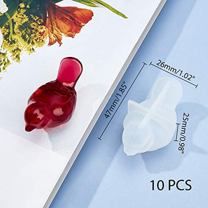 arricraft 10 Pcs 3D Bird Silicone Resin Molds, Epoxy Resin Casting Molds for for UV Resin Jewelry DIY Craft - color: 3D Bird