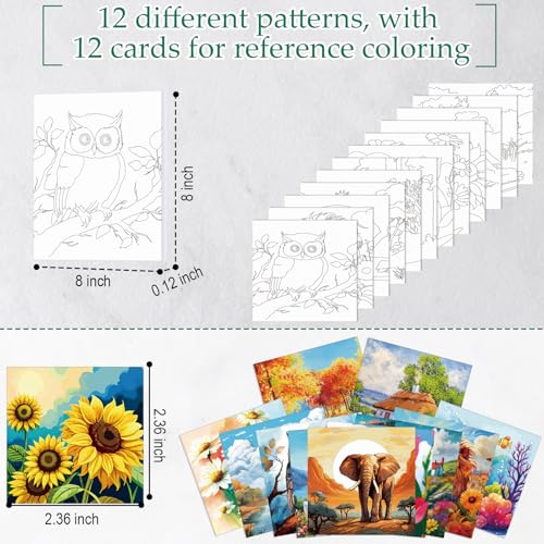 Ctosree 12 Sets Pre Drawn Canvas Kit for Painting Adults Sip and Paint Kit Art Pre Printed Canvas Bulk for Adult Date Night, Art Party & Holiday Gift(Mixed Style,8 x 8 in) - size: 8 x 8 in, style: Mixed Style
