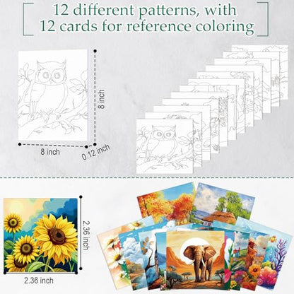 Ctosree 12 Sets Pre Drawn Canvas Kit for Painting Adults Sip and Paint Kit Art Pre Printed Canvas Bulk for Adult Date Night, Art Party & Holiday Gift(Mixed Style,8 x 8 in) - size: 8 x 8 in, style: Mixed Style