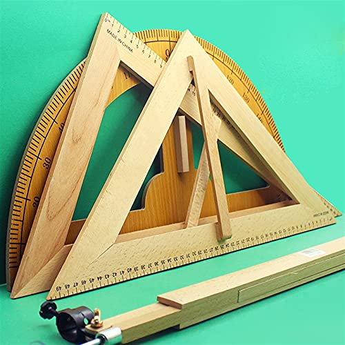 Compass Set Solid Wood Teacher' Triangle Board Ruler Protractor Blackboard Multi-Purpose Compass 50cm Triangle Ruler Set Large Teaching Aids Compasses Kit
